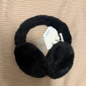 LC Lauren Conrad Black Faux Fur Earmuffs